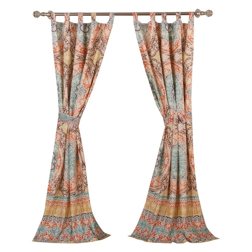 Barefoot Bungalow Olympia Curtain Panel Pair 84x42 Medallion